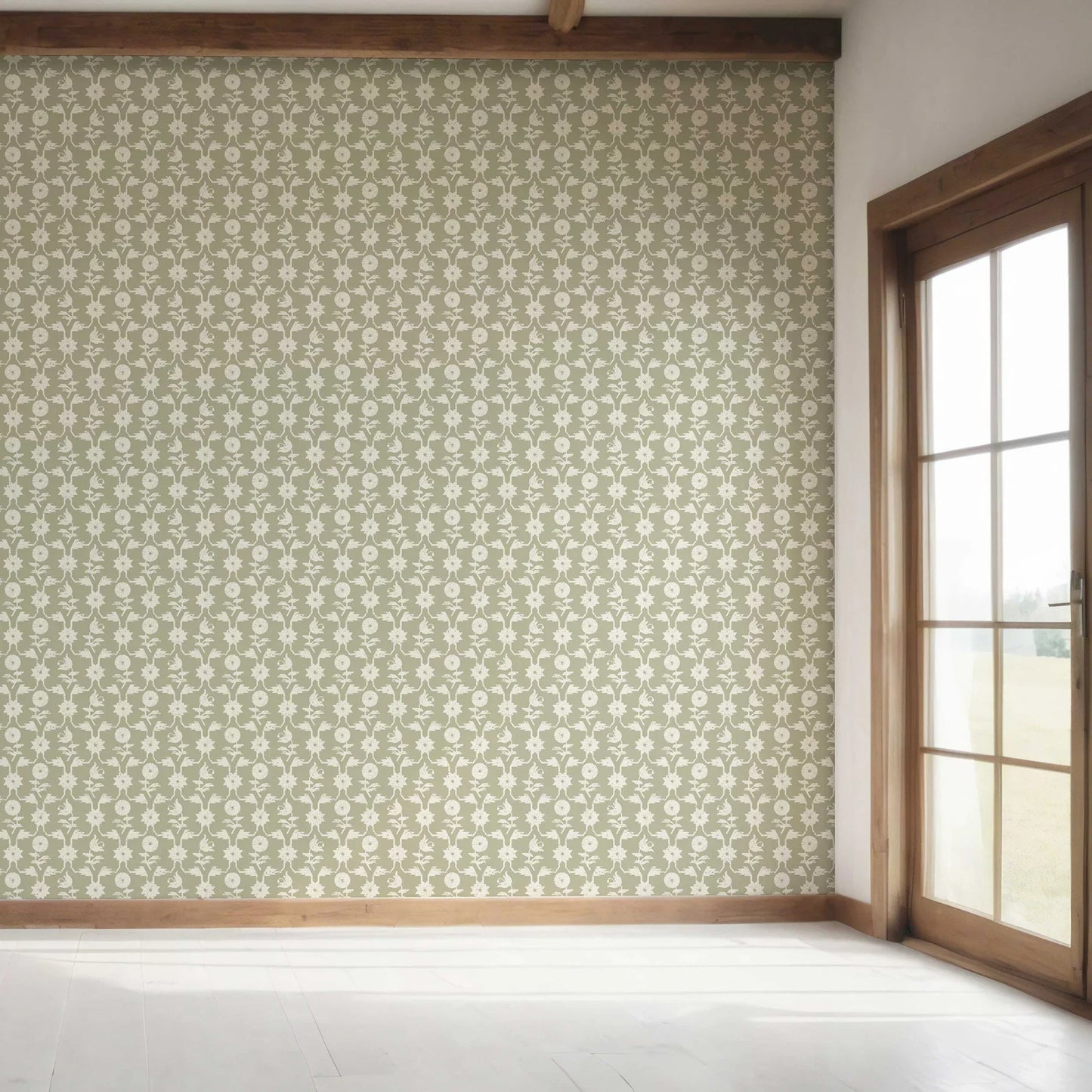 Wild Bloom Wallpaper - Olive Thicket