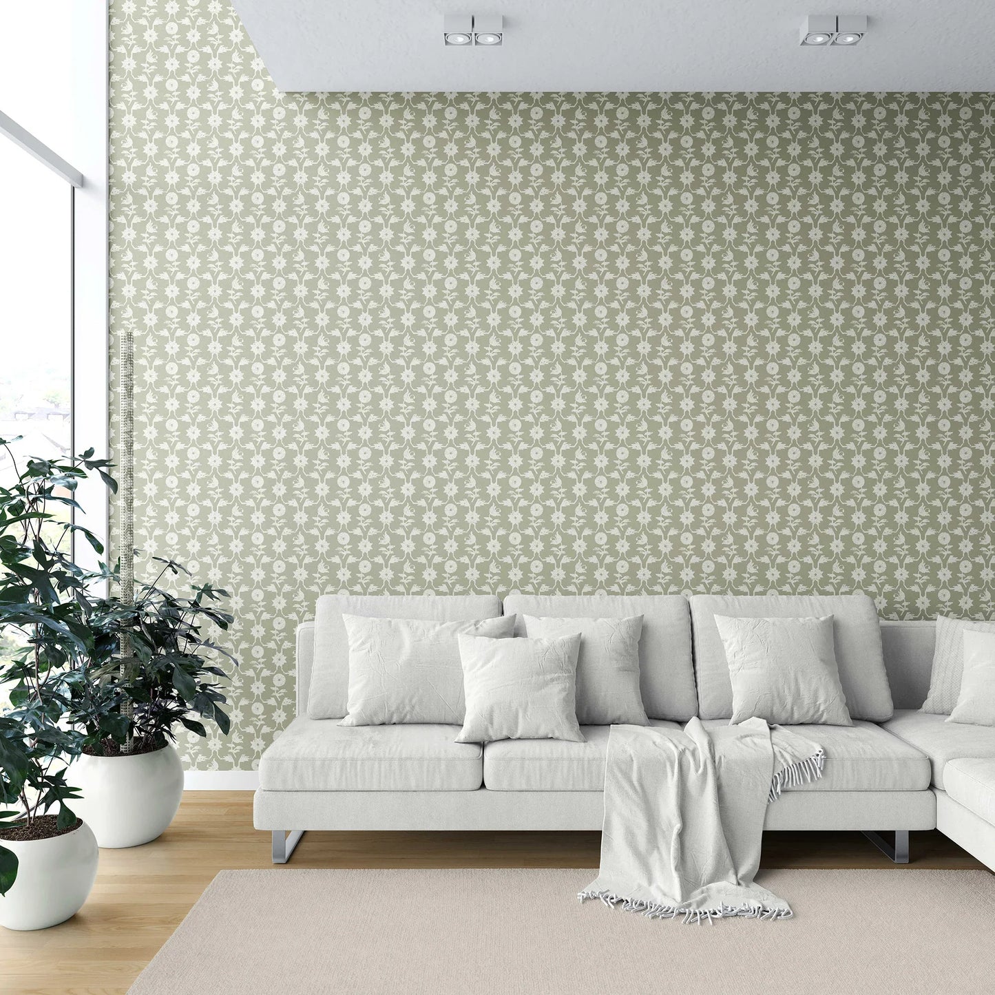Wild Bloom Wallpaper - Olive Thicket