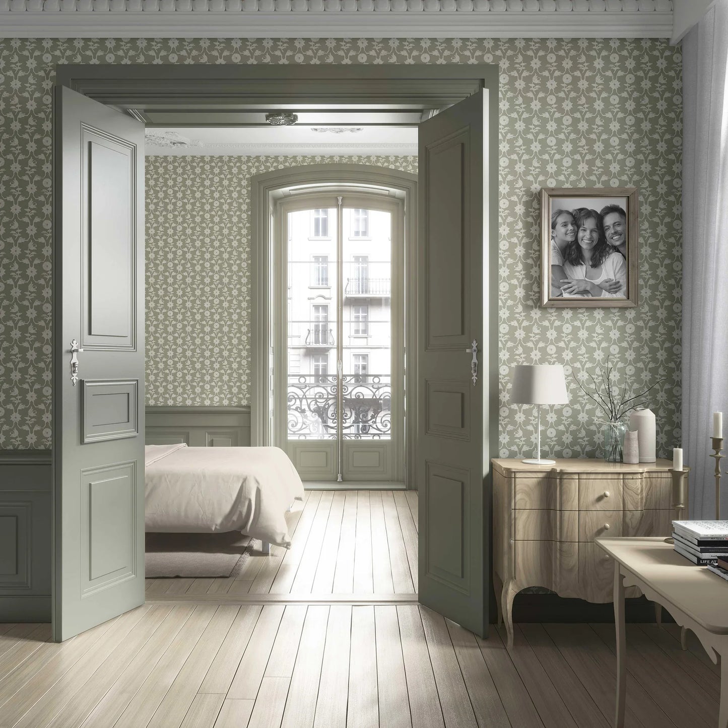 Wild Bloom Wallpaper - Olive Thicket