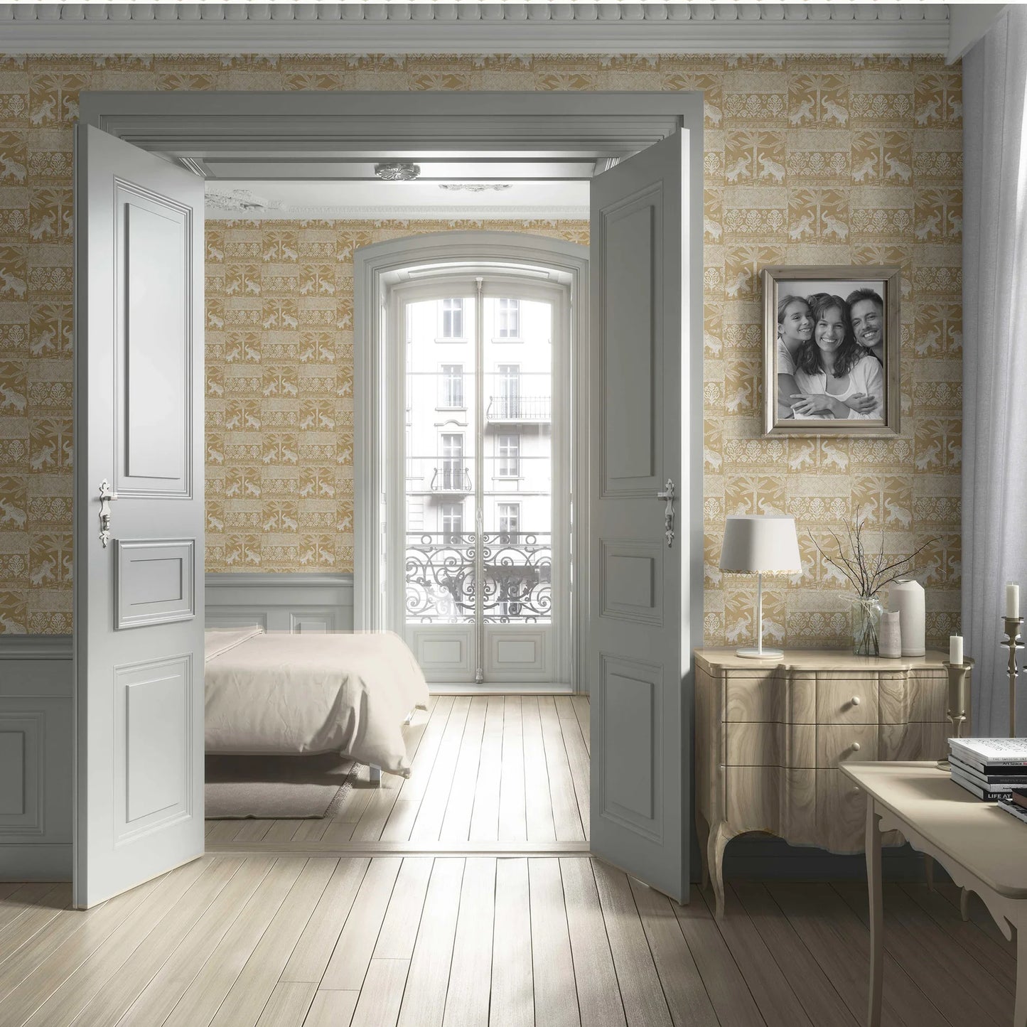 Elephant Grove Wallpaper - Golden Savannah