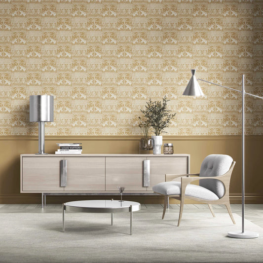 Elephant Grove Wallpaper - Golden Savannah
