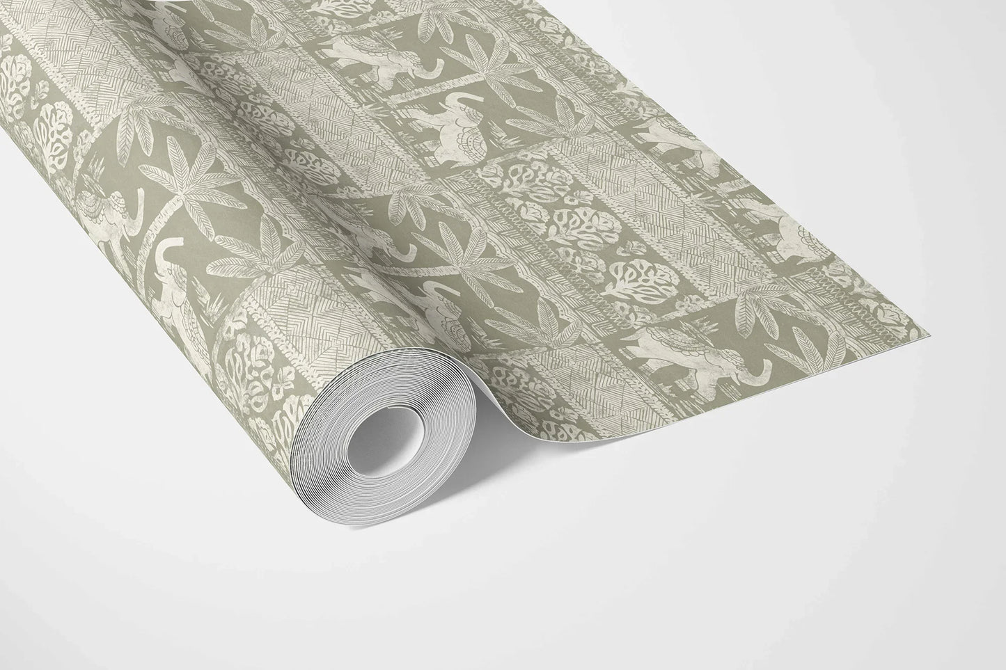 Elephant Grove Wallpaper - Olive Dust