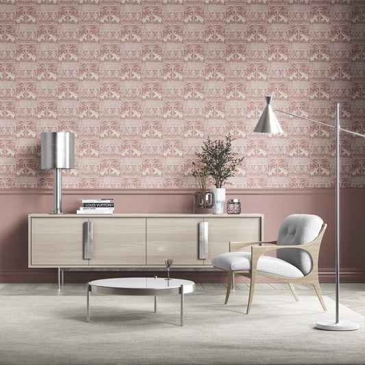 Elephant Grove Wallpaper - Blushed Mauve