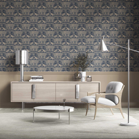 Elephant Grove Wallpaper - Indigo Earth