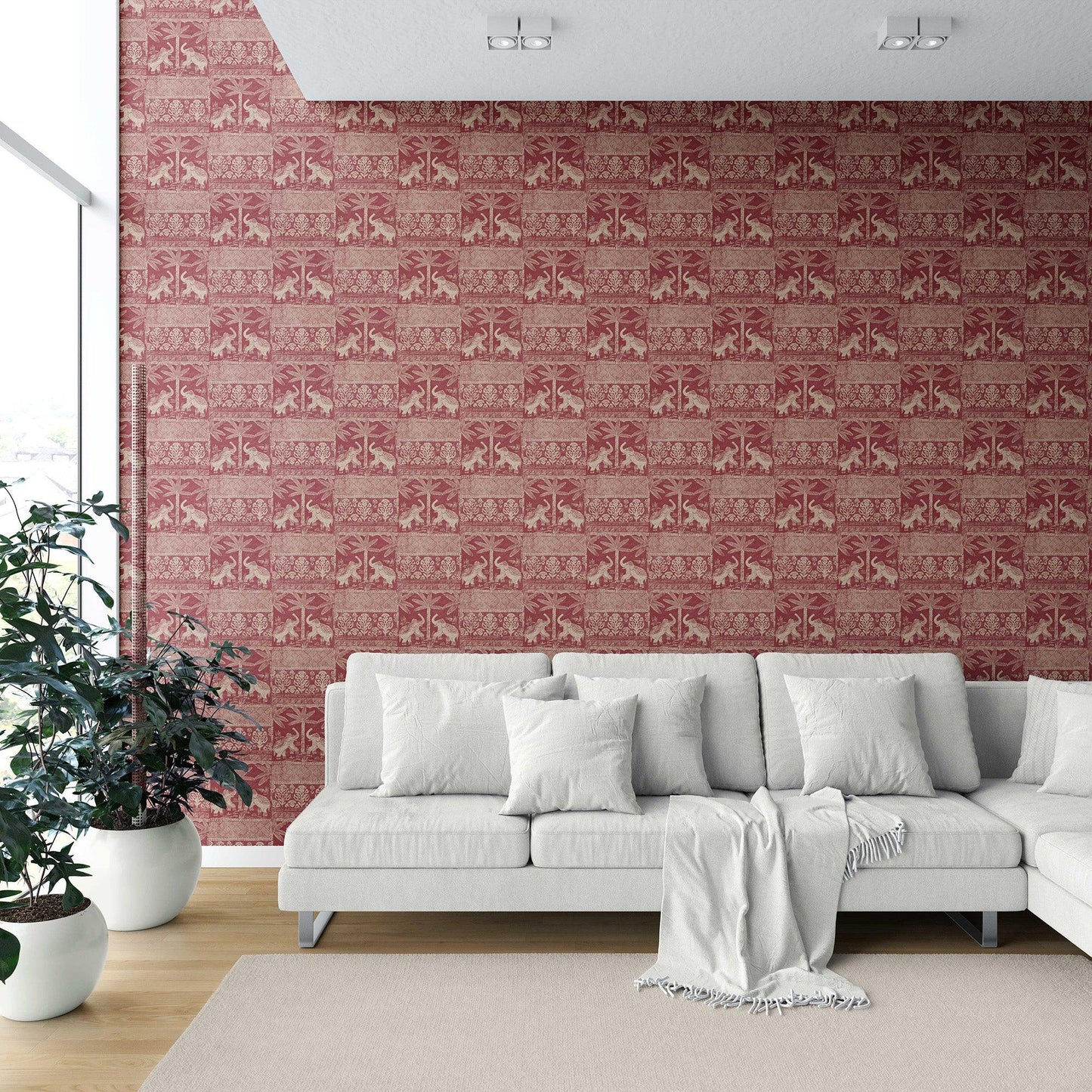 Elephant Grove Wallpaper - Cranberry Bark