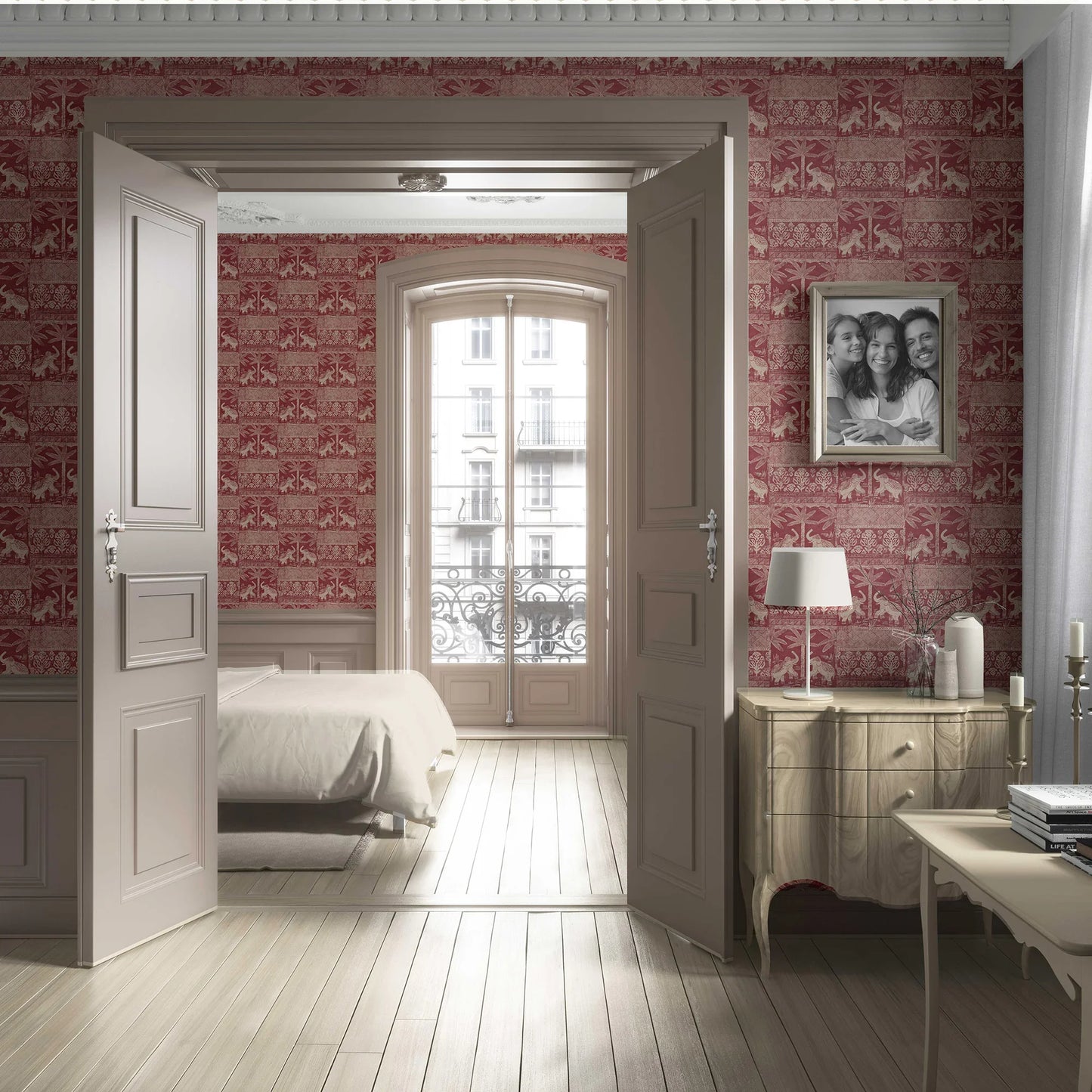 Elephant Grove Wallpaper - Cranberry Bark