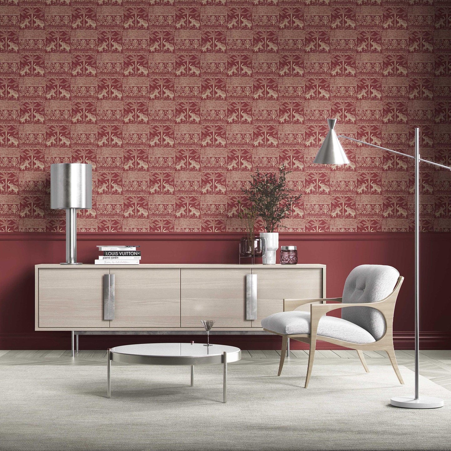 Elephant Grove Wallpaper - Cranberry Bark