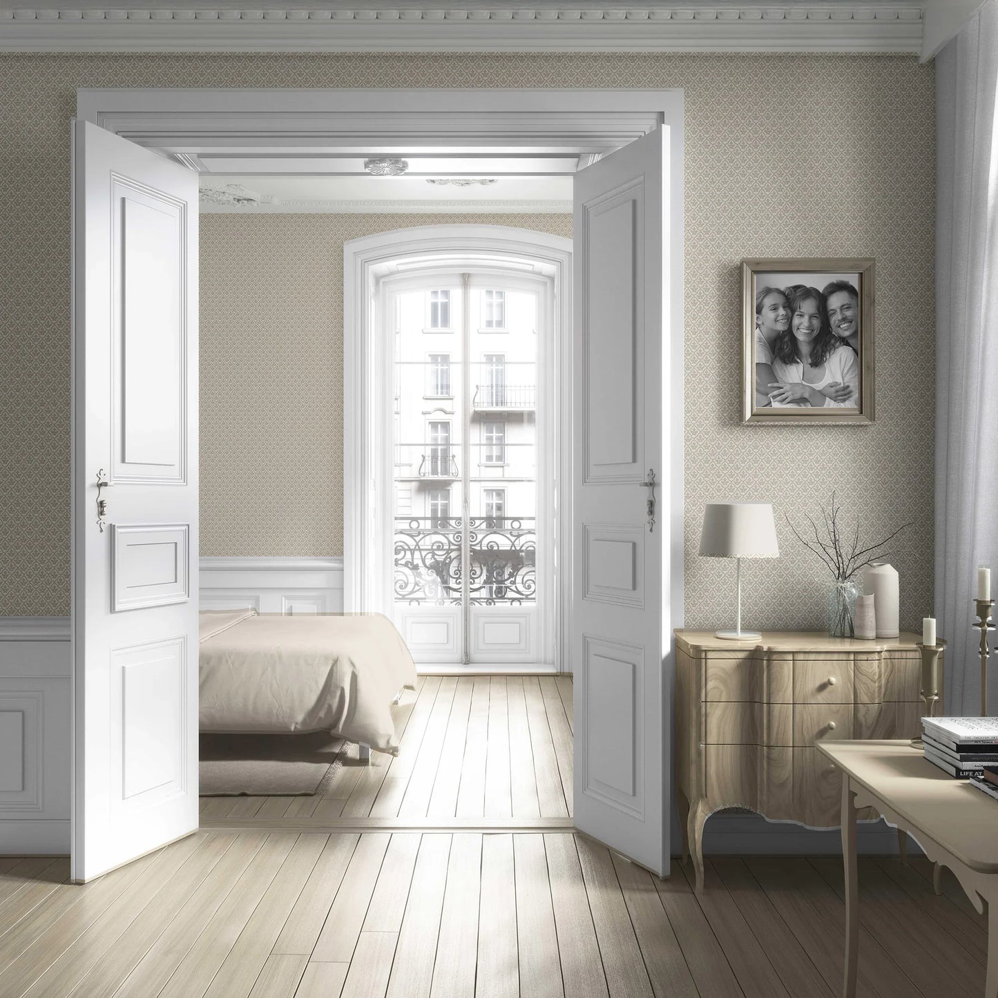 Haveli Harmony Wallpaper - Linen Whisper
