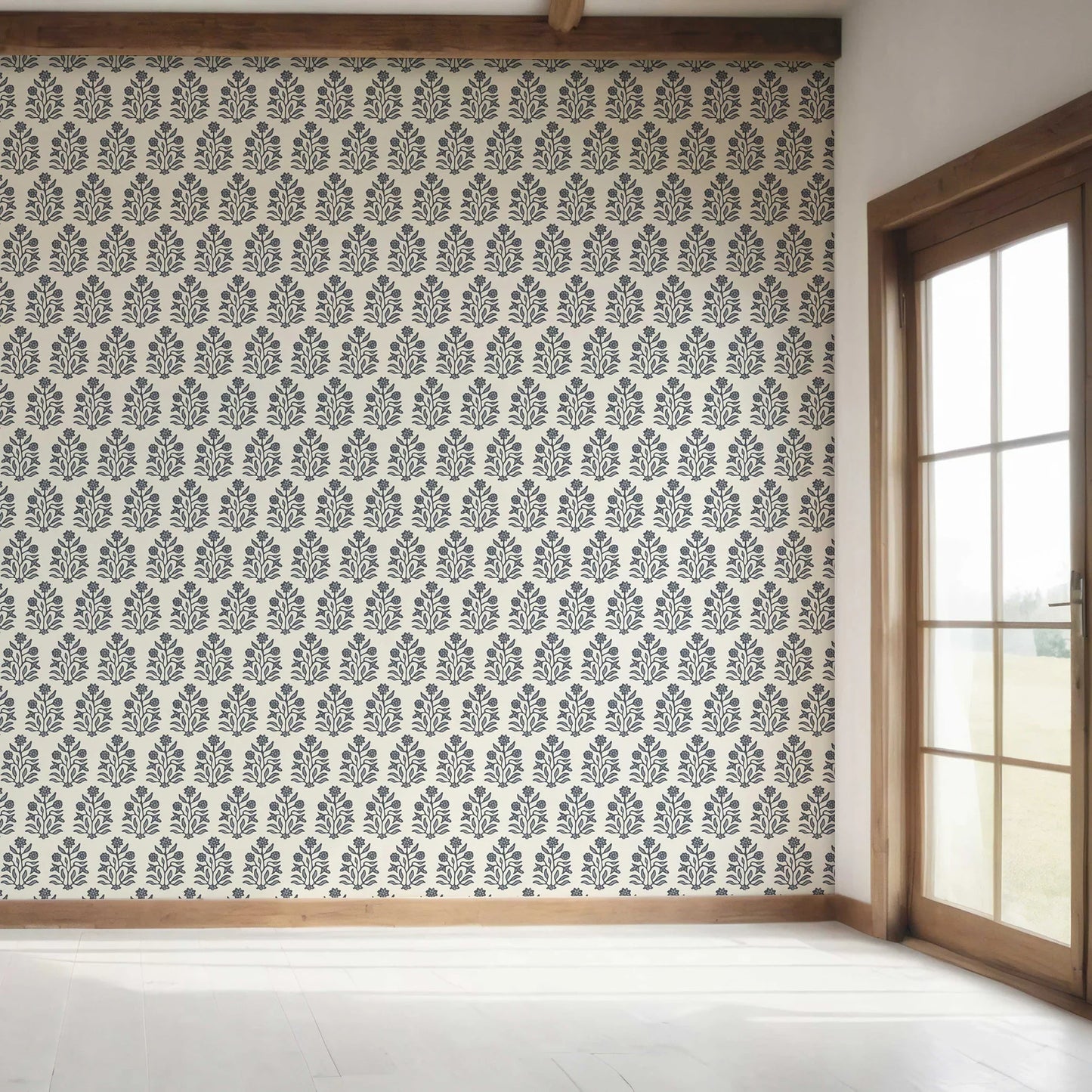 Baghkaar Wallpaper - Slate Blossom