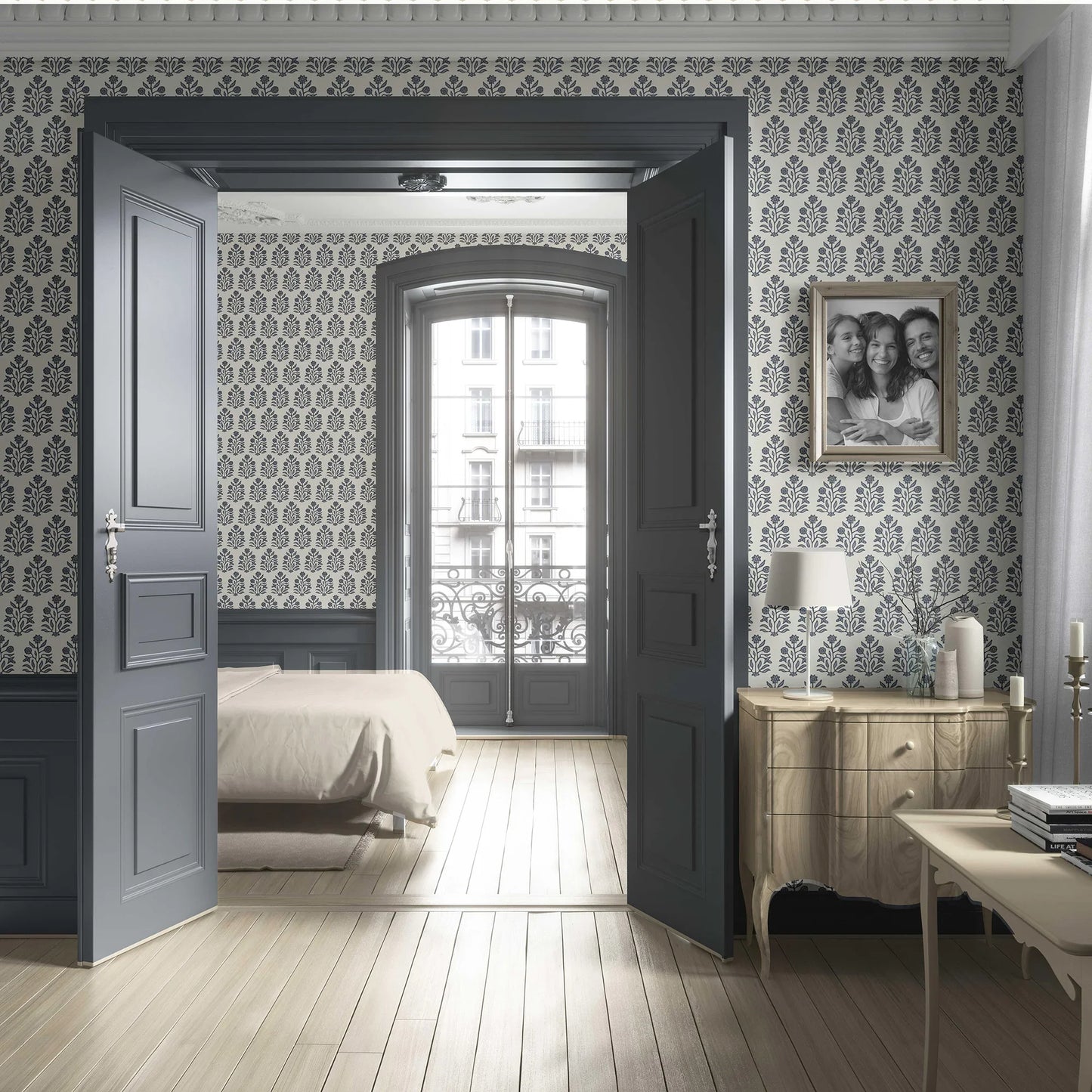 Baghkaar Wallpaper - Slate Blossom