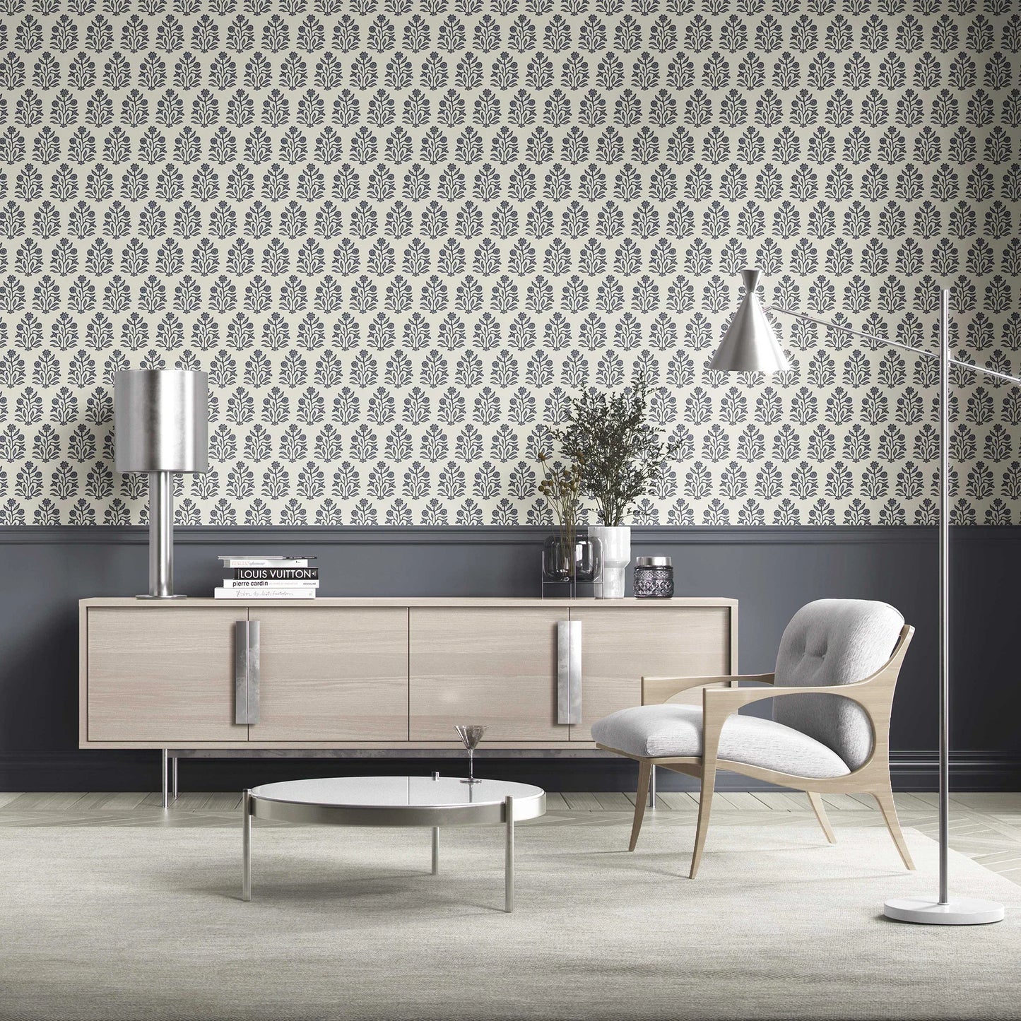 Baghkaar Wallpaper - Slate Blossom