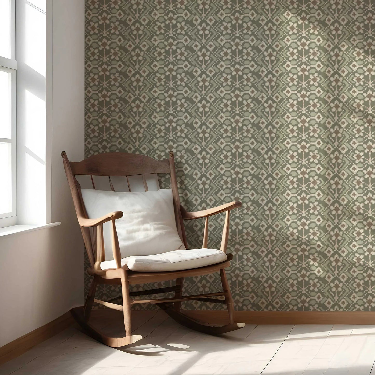 Ikat Bloom Wallpaper - Earthen Veil