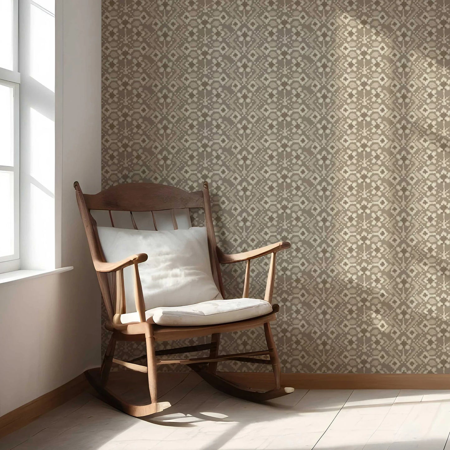 Ikat Bloom Wallpaper - Clay Dusk