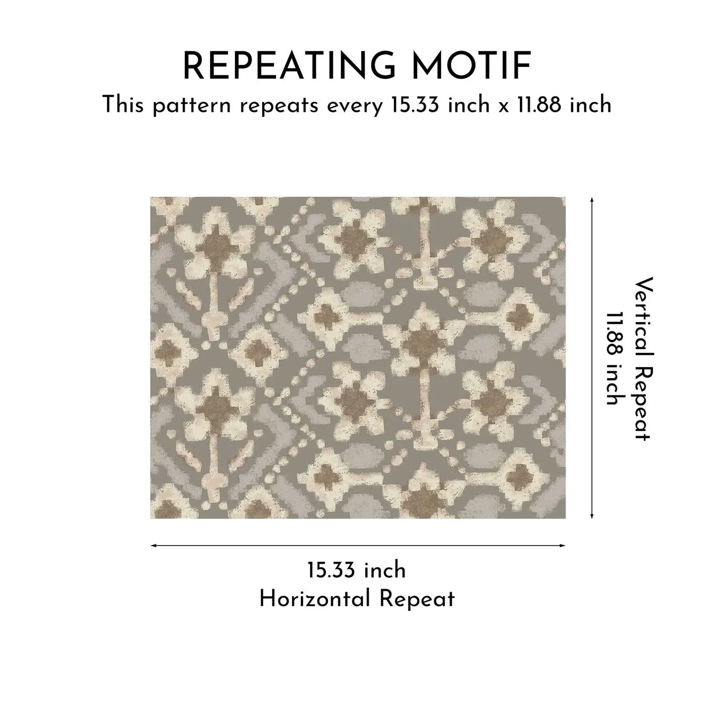 Ikat Bloom Wallpaper - Pebble Glen