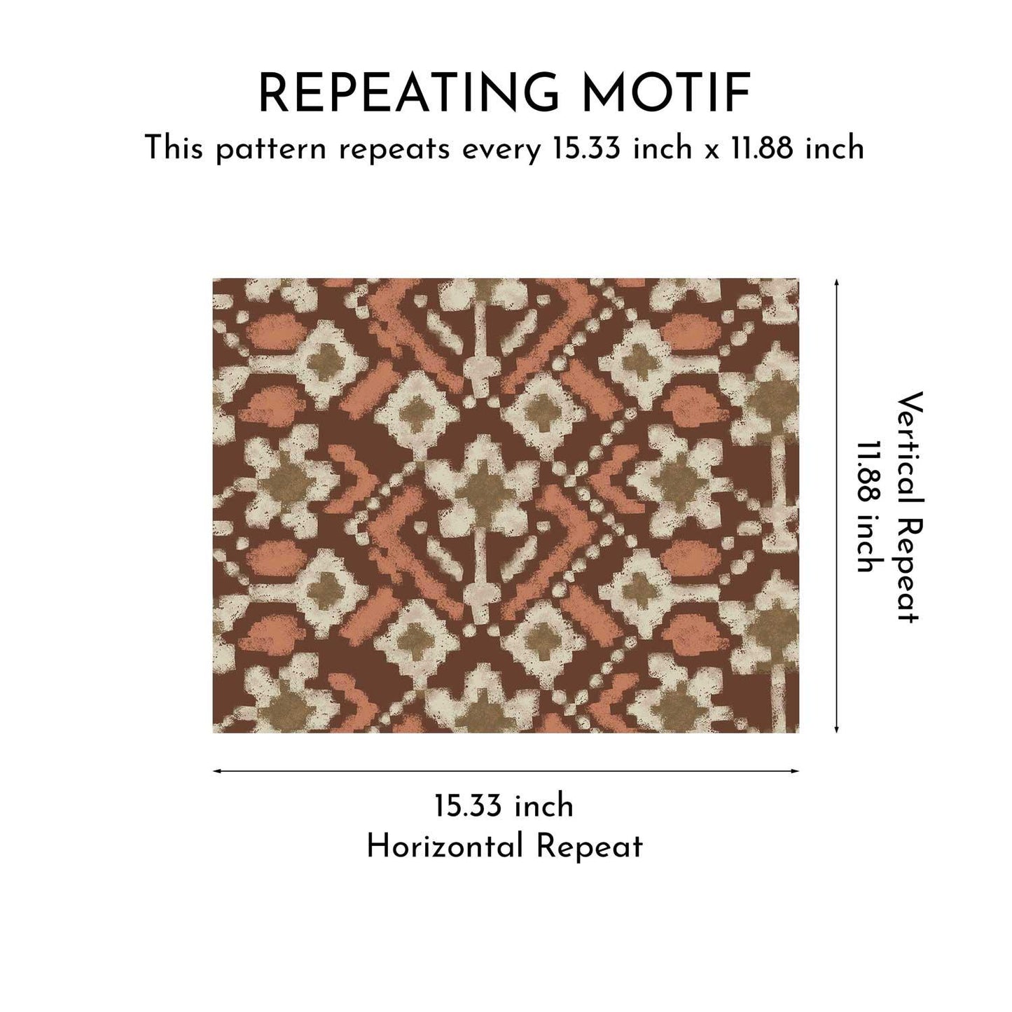 Ikat Bloom Wallpaper - Sienna Dusk