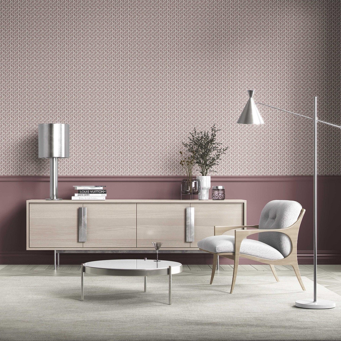 Regal Scallop Wallpaper - Majestic Plum