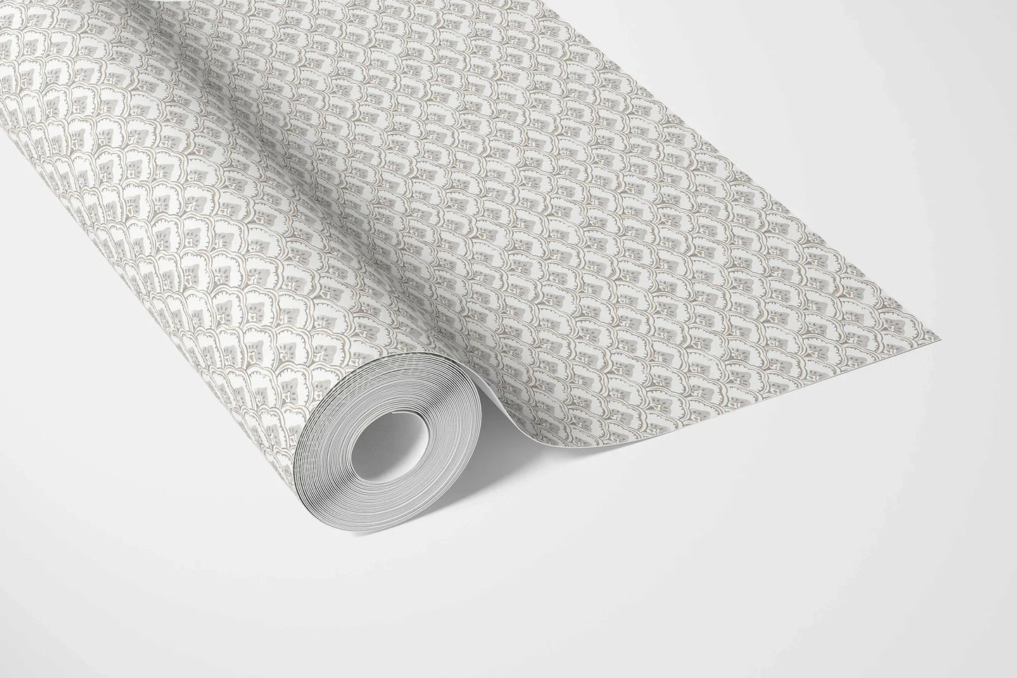Regal Scallop Wallpaper - Stone Pearl