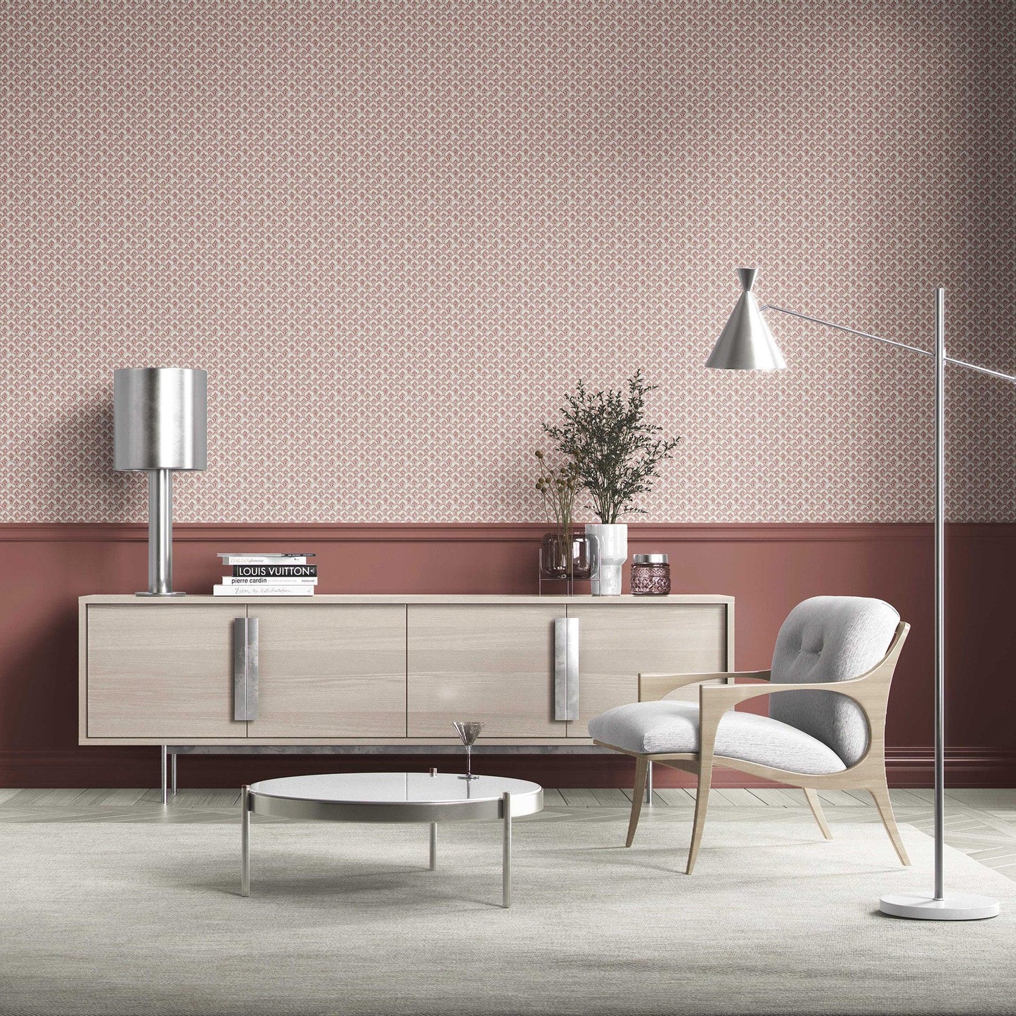 Regal Scallop Wallpaper - Terracotta Bloom