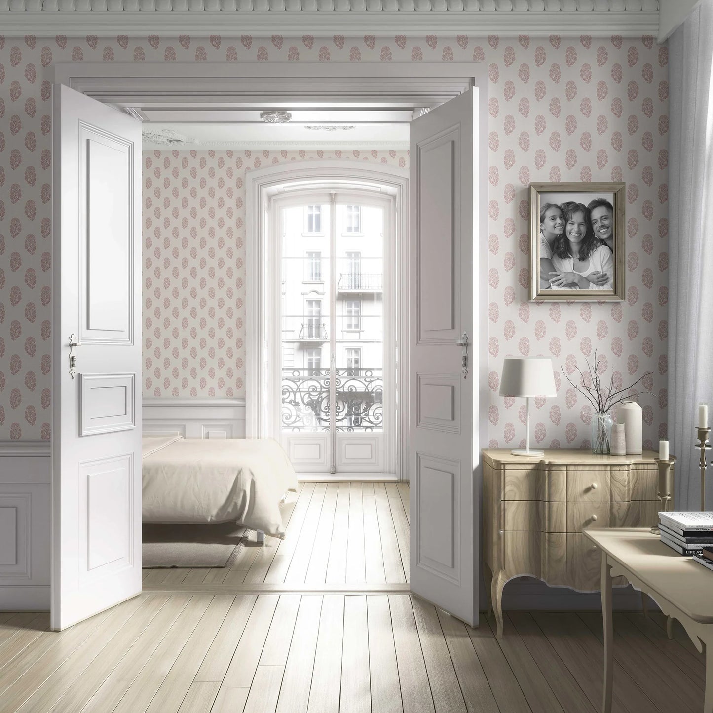 Paisley Grove Wallpaper - Rose Bloom