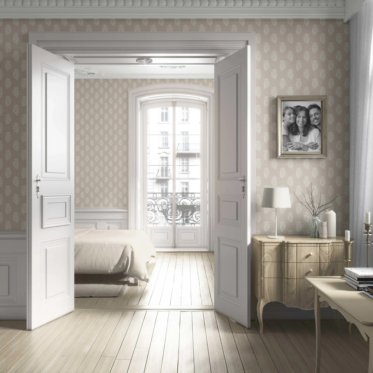 Paisley Grove Wallpaper - Sandstone Bloom