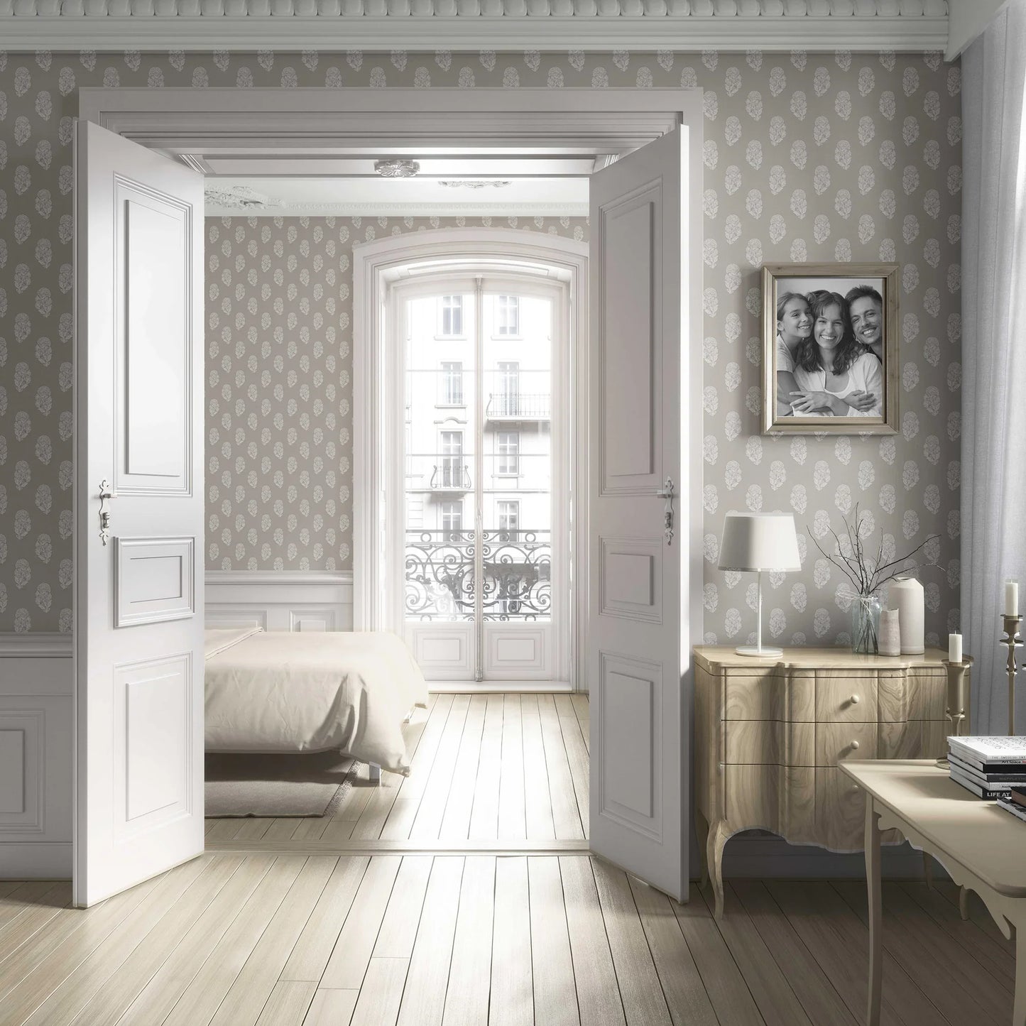 Paisley Grove Wallpaper - Taupe Bloom