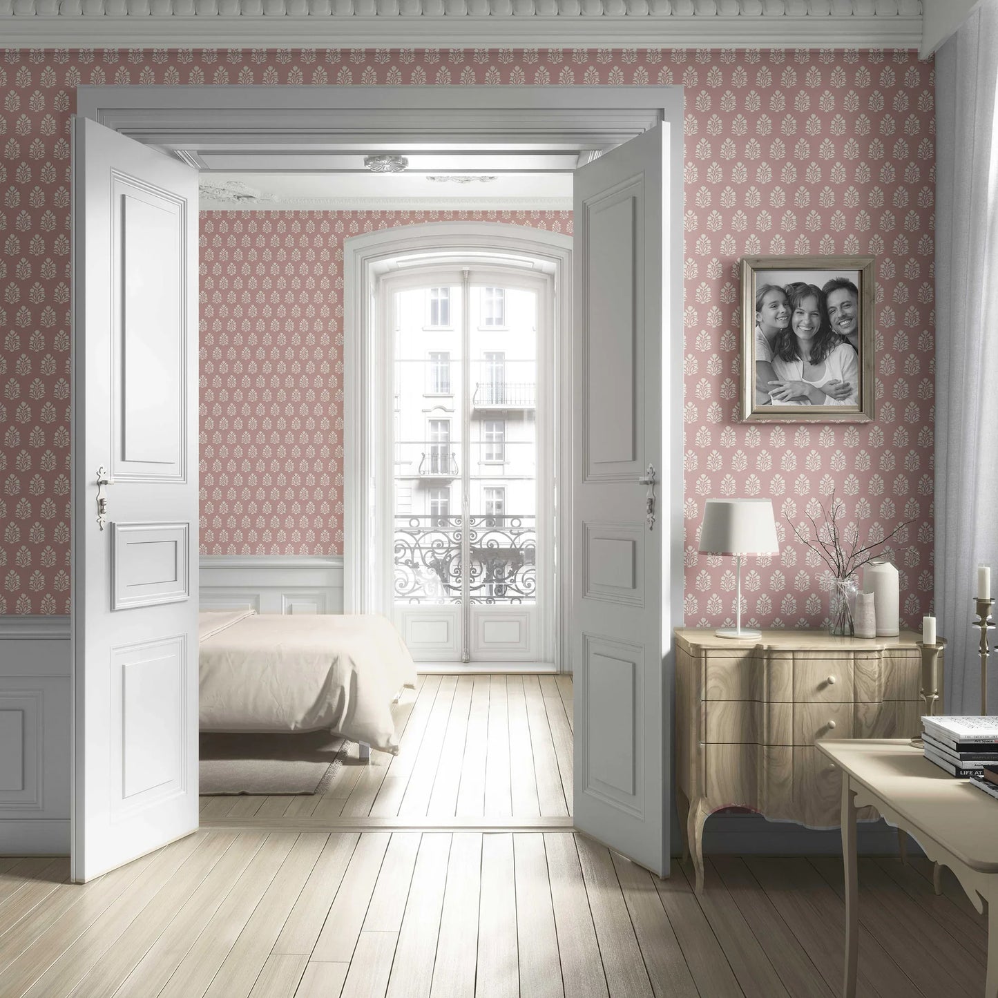 Verdant Boughs Wallpaper - Blushed Rouge