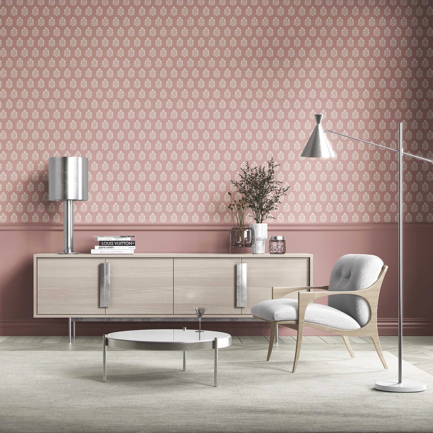 Verdant Boughs Wallpaper - Blushed Rouge