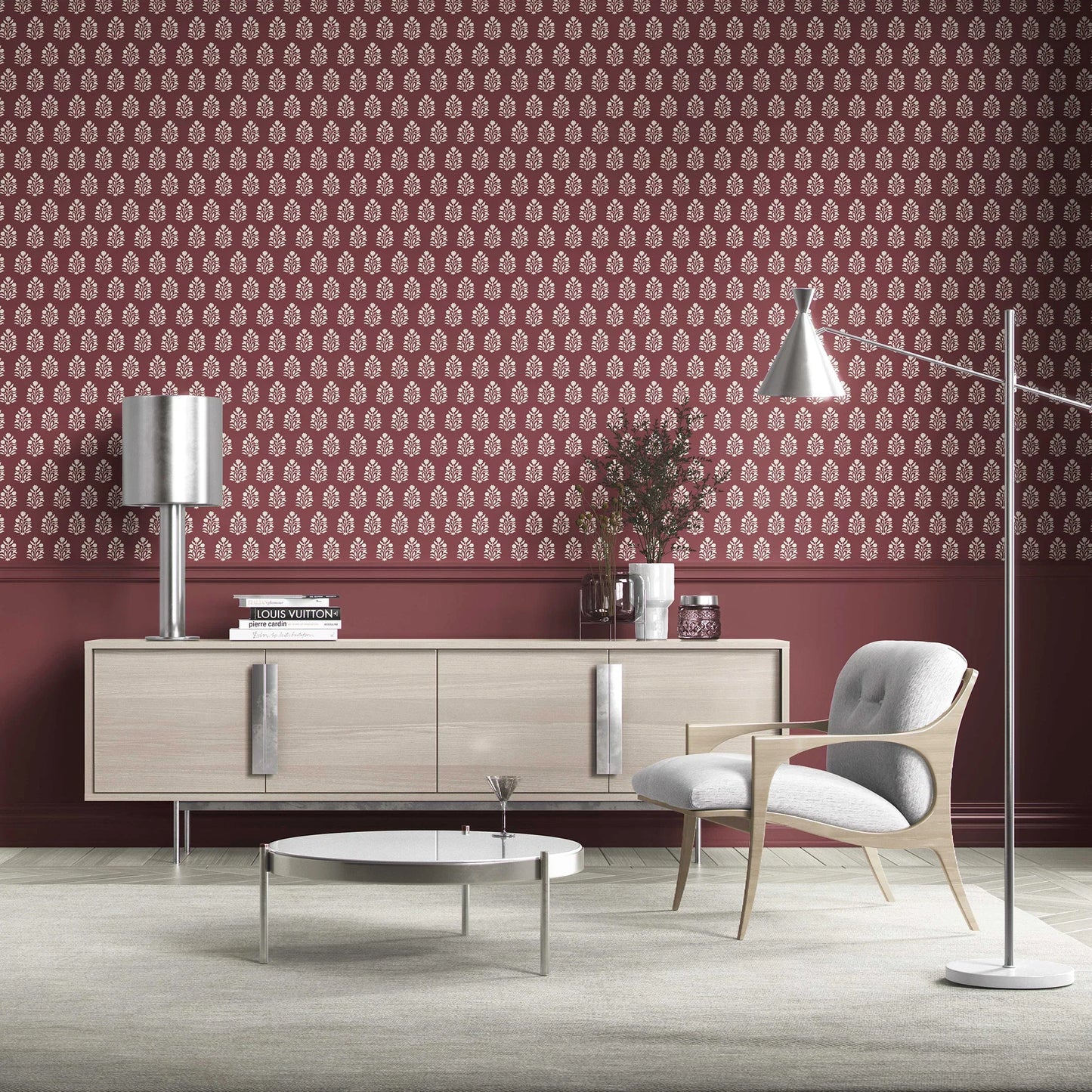 Verdant Boughs Wallpaper - Wine Blossom