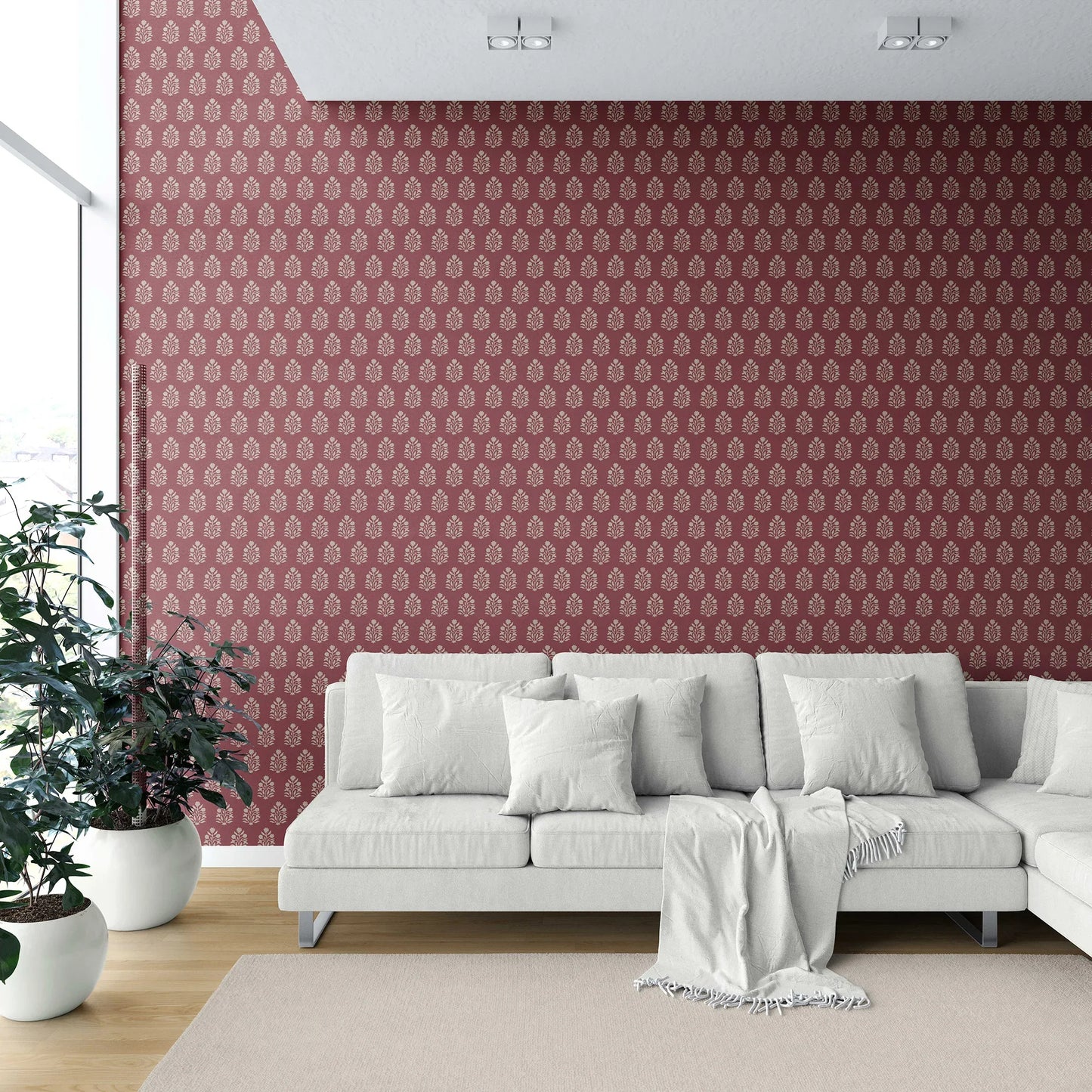 Verdant Boughs Wallpaper - Maroon Grove