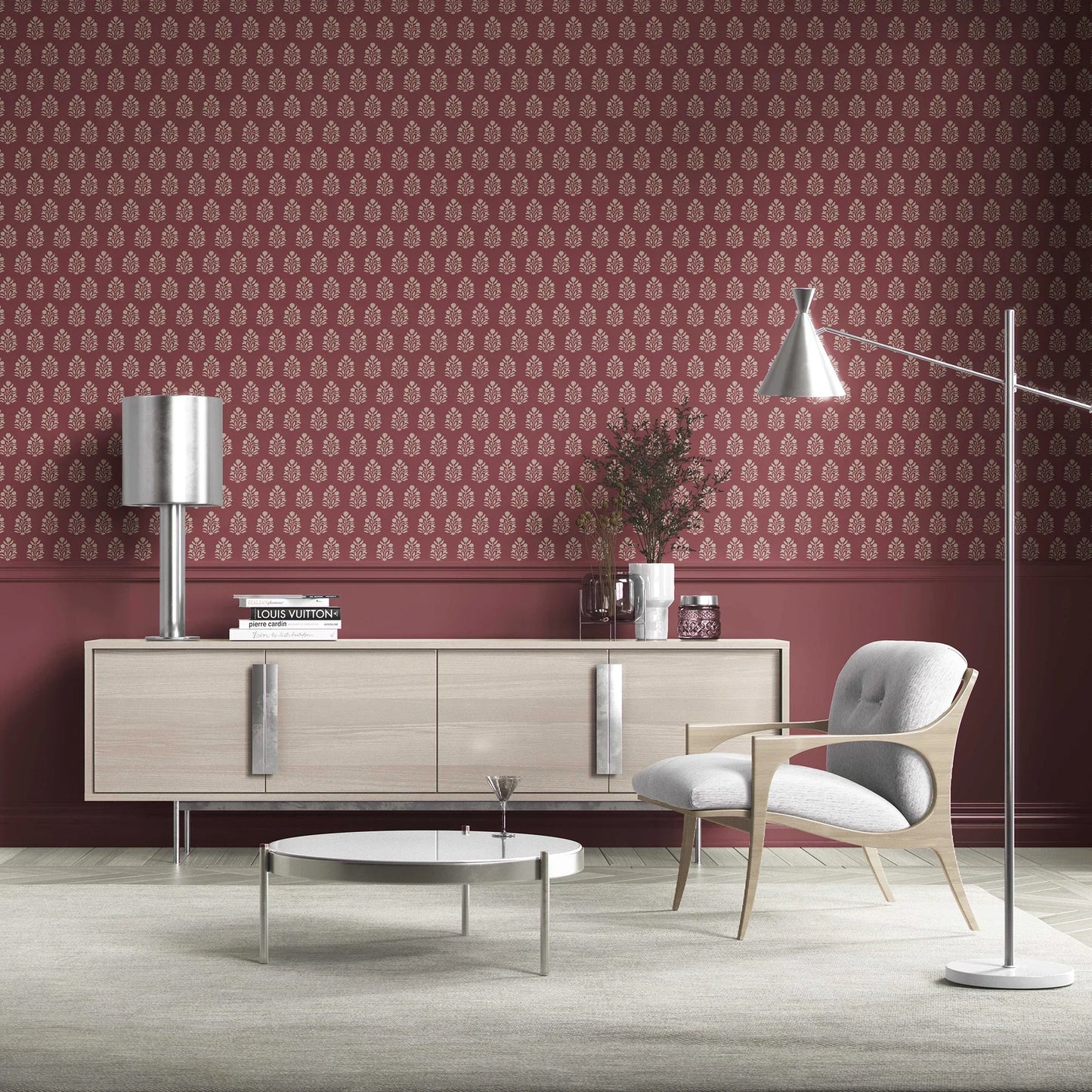 Verdant Boughs Wallpaper - Maroon Grove
