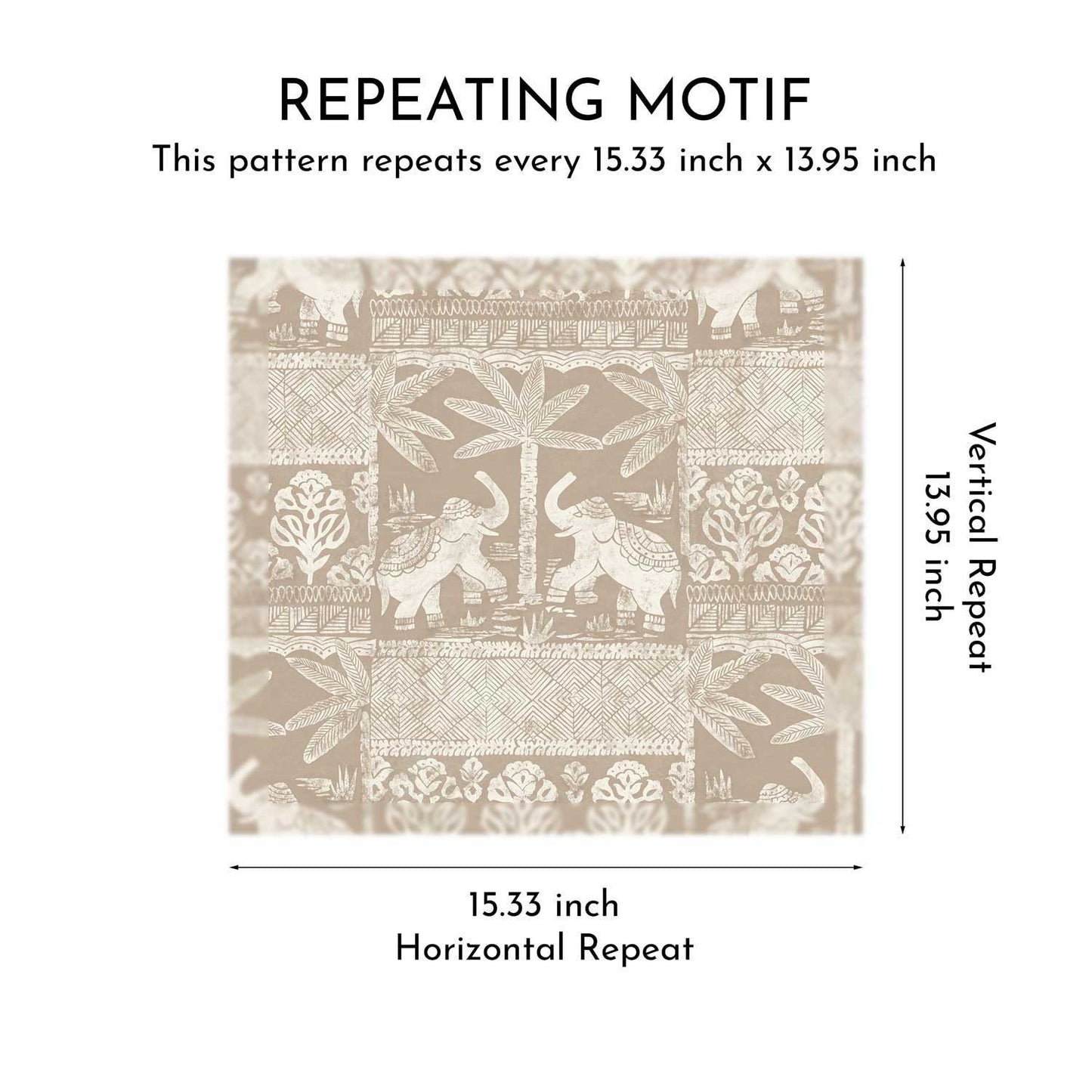 Elephant Grove Wallpaper - Clay Truffle
