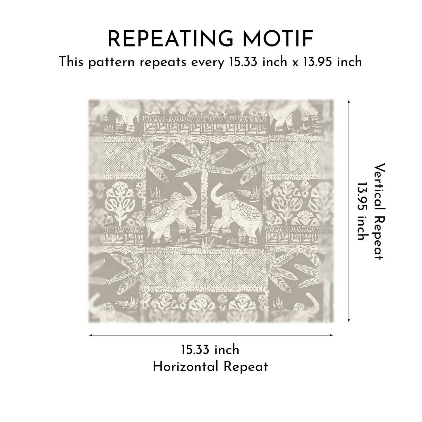 Elephant Grove Wallpaper - Dusted Cocoa