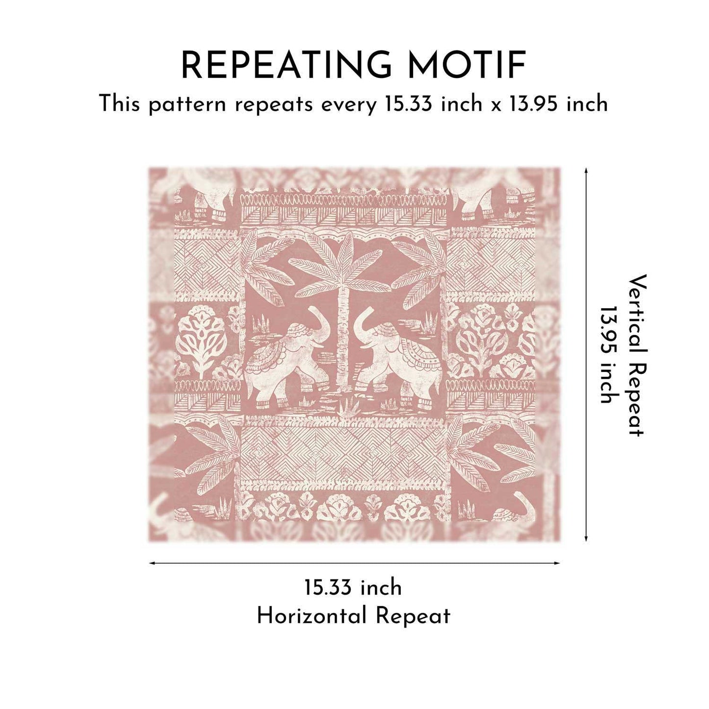 Elephant Grove Wallpaper - Blushed Mauve
