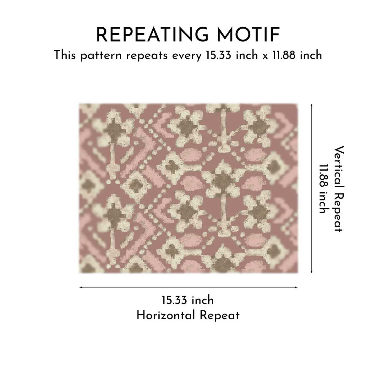 Ikat Bloom Wallpaper - Rose Dusk