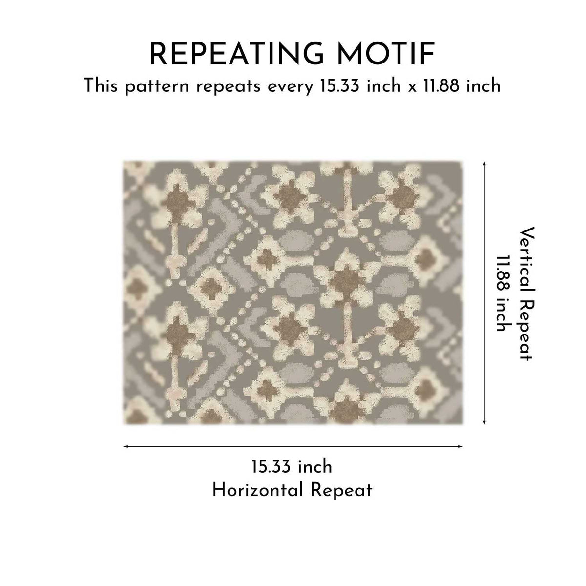 Ikat Bloom Wallpaper - Pebble Glen