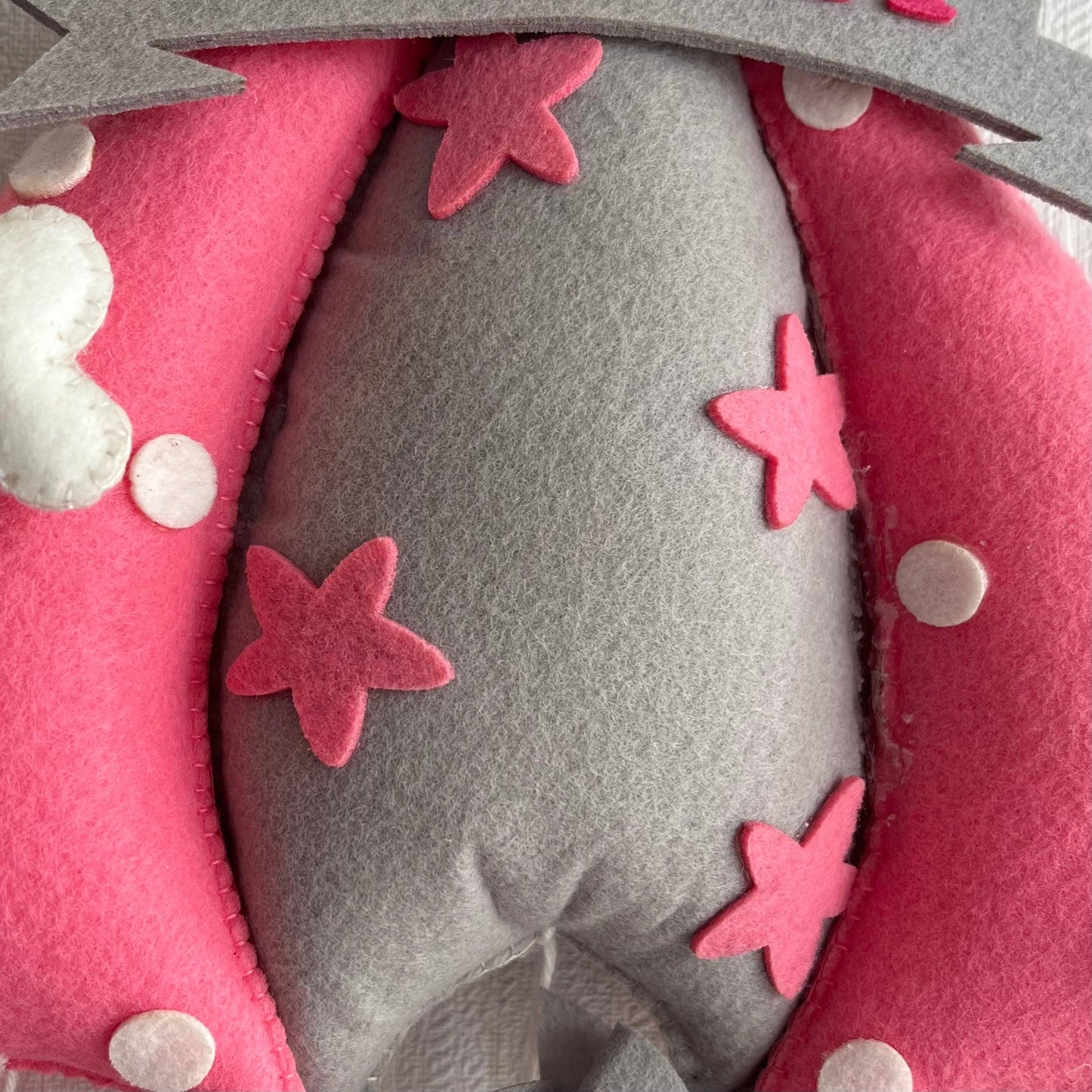 Pink Teddy on a Swing Name Hanging