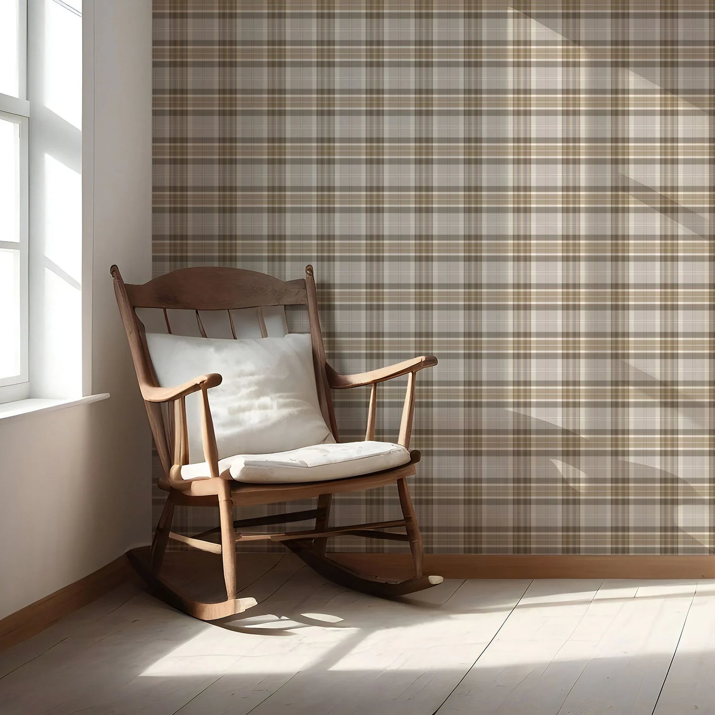 Langford Grid Wallpaper - Hearthstone Beige