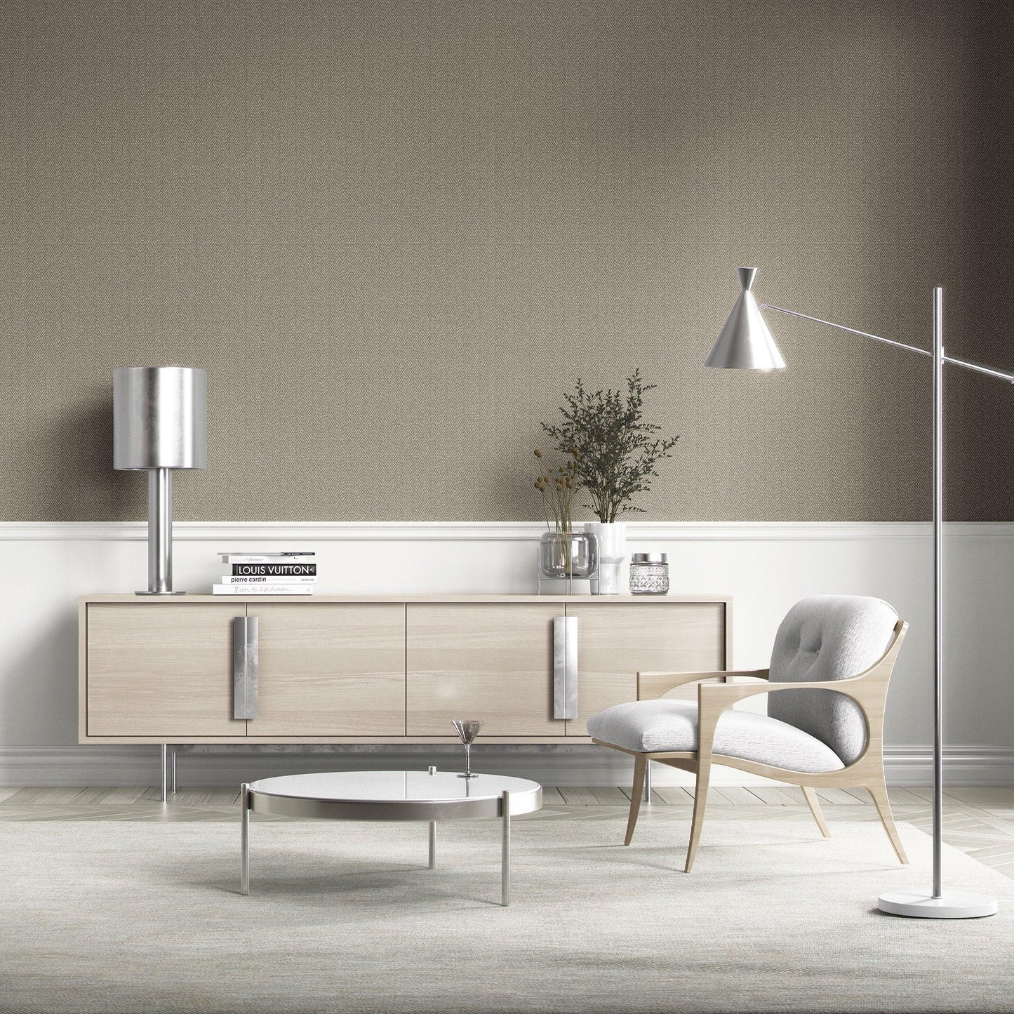 Herringford Linen Wallpaper - Driftwood Taupe