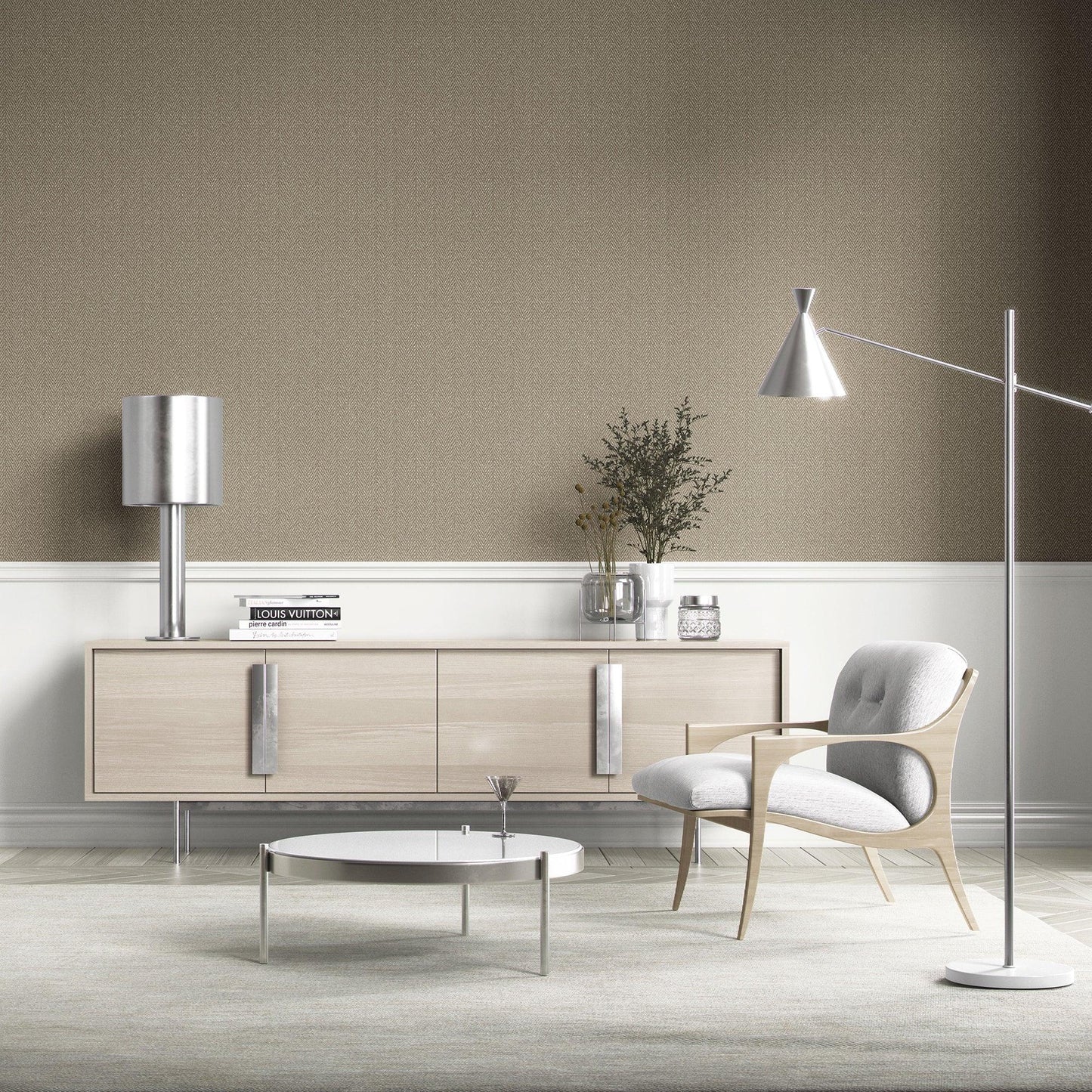 Herringford Linen Wallpaper - Soft Ash