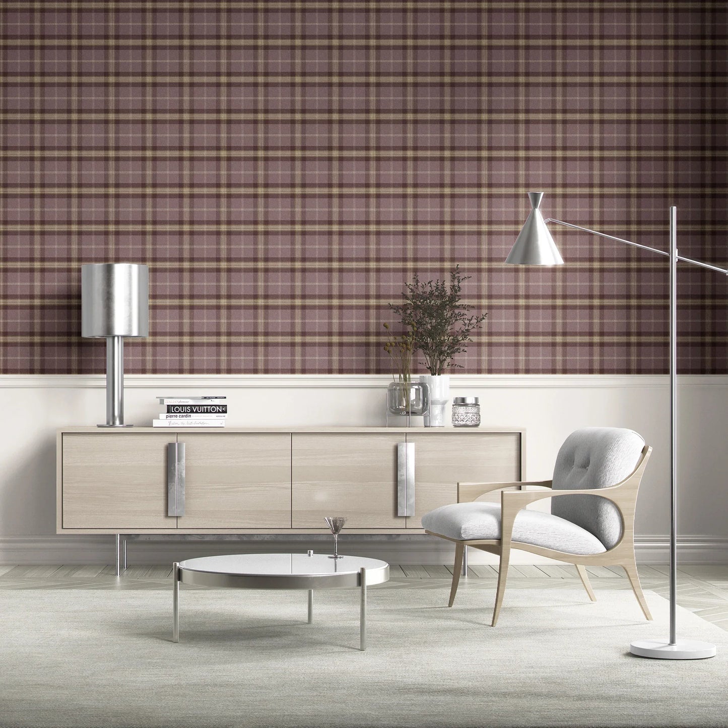 Rosewell Tartan Wallpaper - Mulberry Hearth