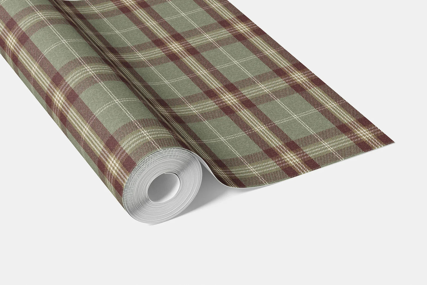 Rosewell Tartan Wallpaper - Willow Moss
