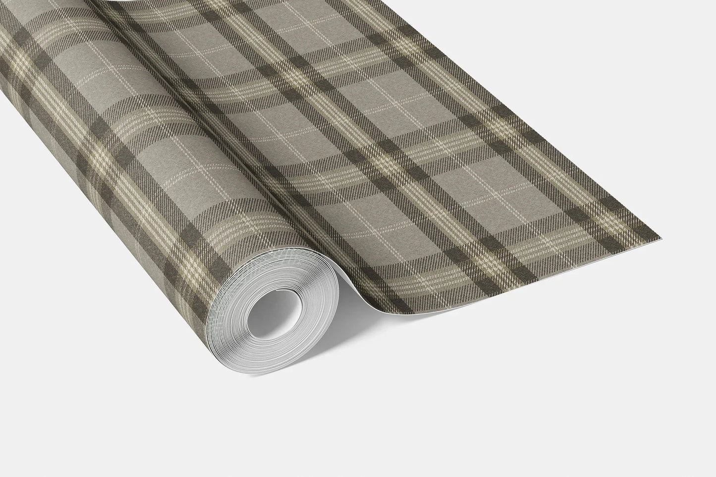 Rosewell Tartan Wallpaper - Stonefield Grey