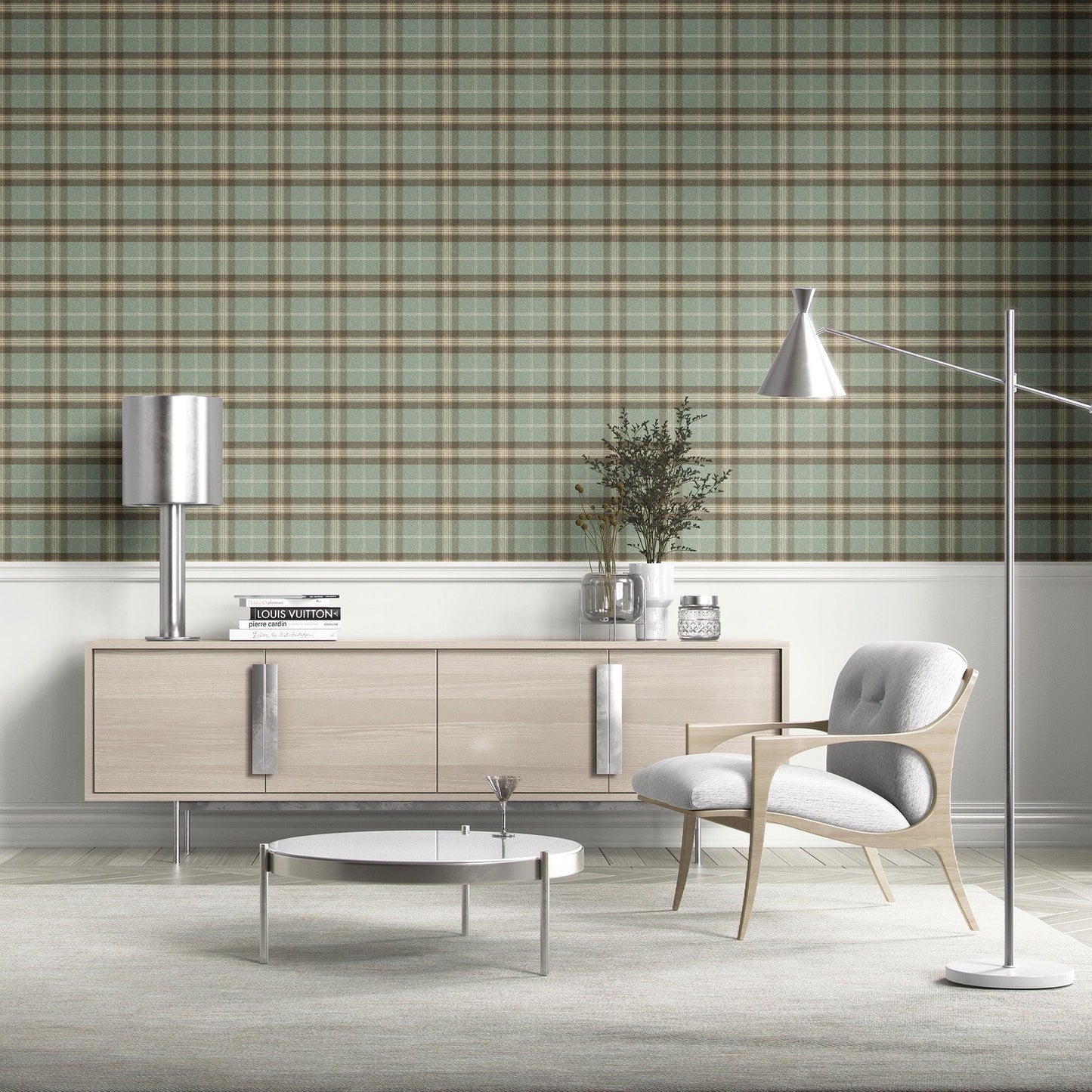 Rosewell Tartan Wallpaper - Sagewood Glen