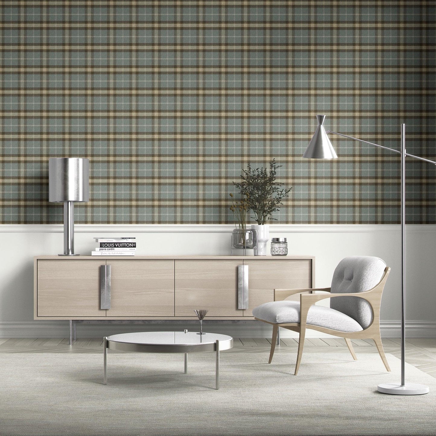 Rosewell Tartan Wallpaper - Meadow Drift