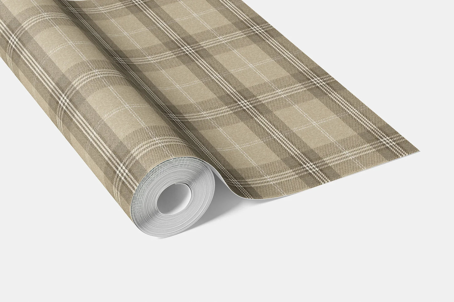 Rosewell Tartan Wallpaper - Linen Dune