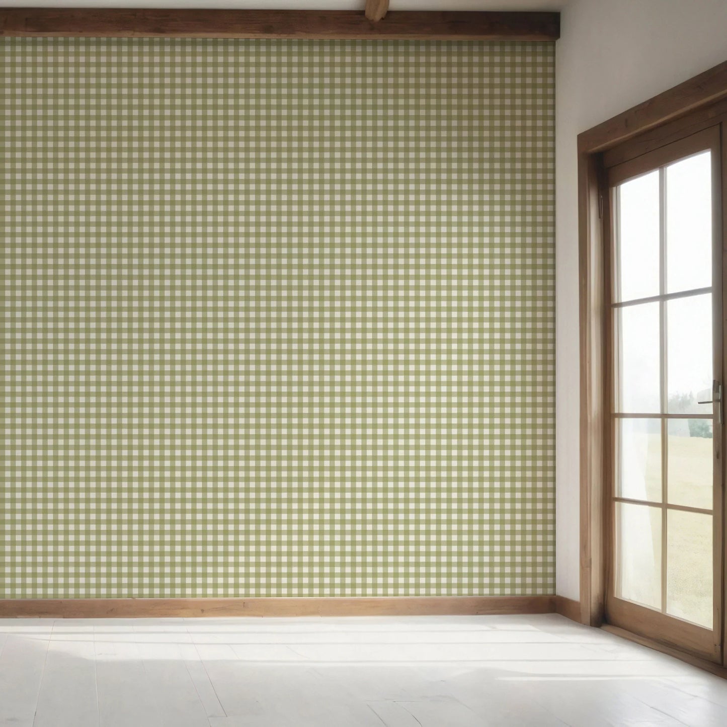 Brackenfield Check Wallpaper - Meadow Linen