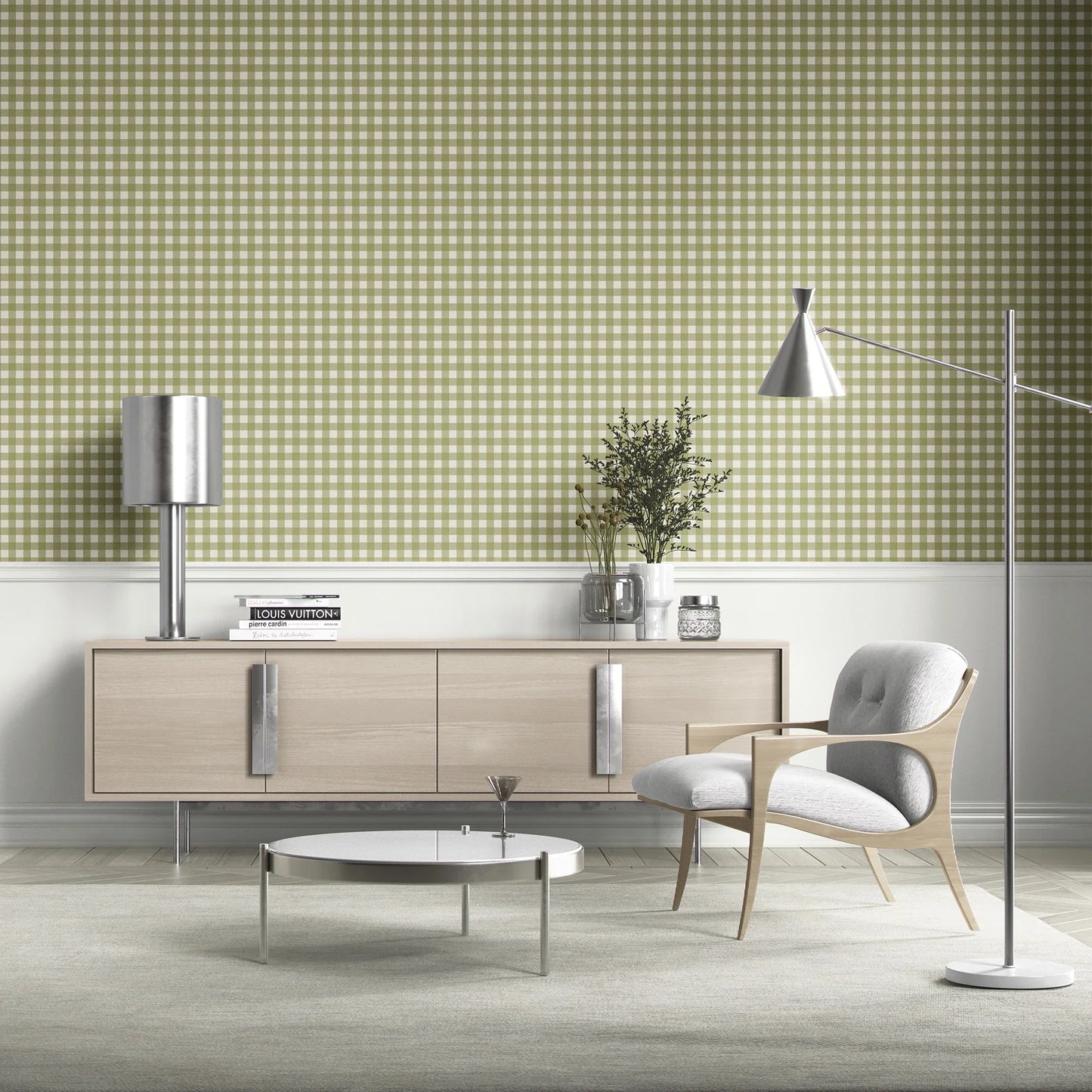 Brackenfield Check Wallpaper - Meadow Linen