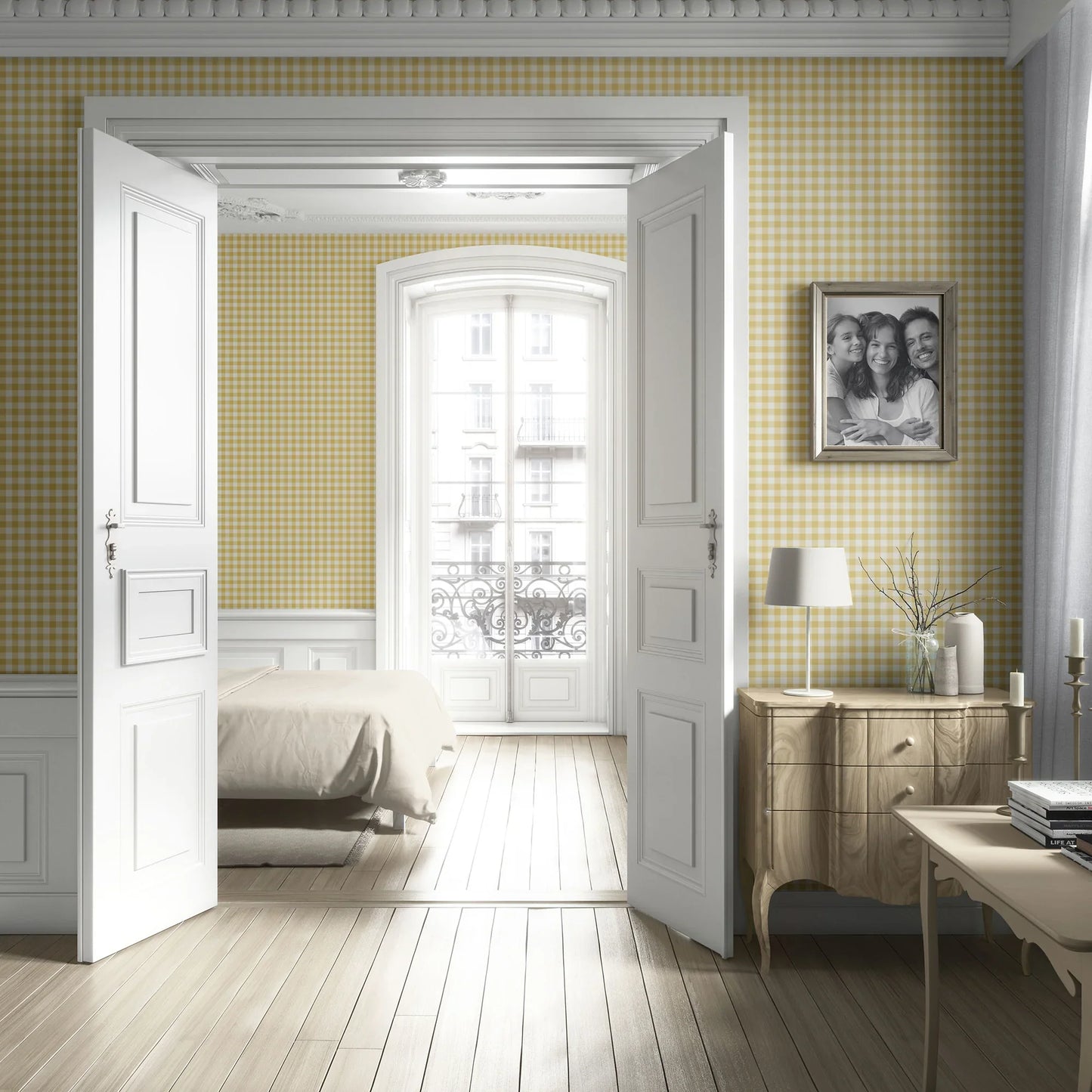 Brackenfield Check Wallpaper - Harvest Butter