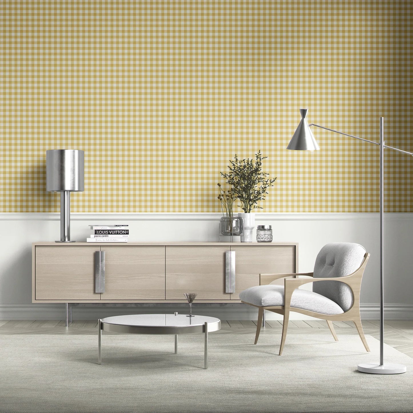 Brackenfield Check Wallpaper - Harvest Butter