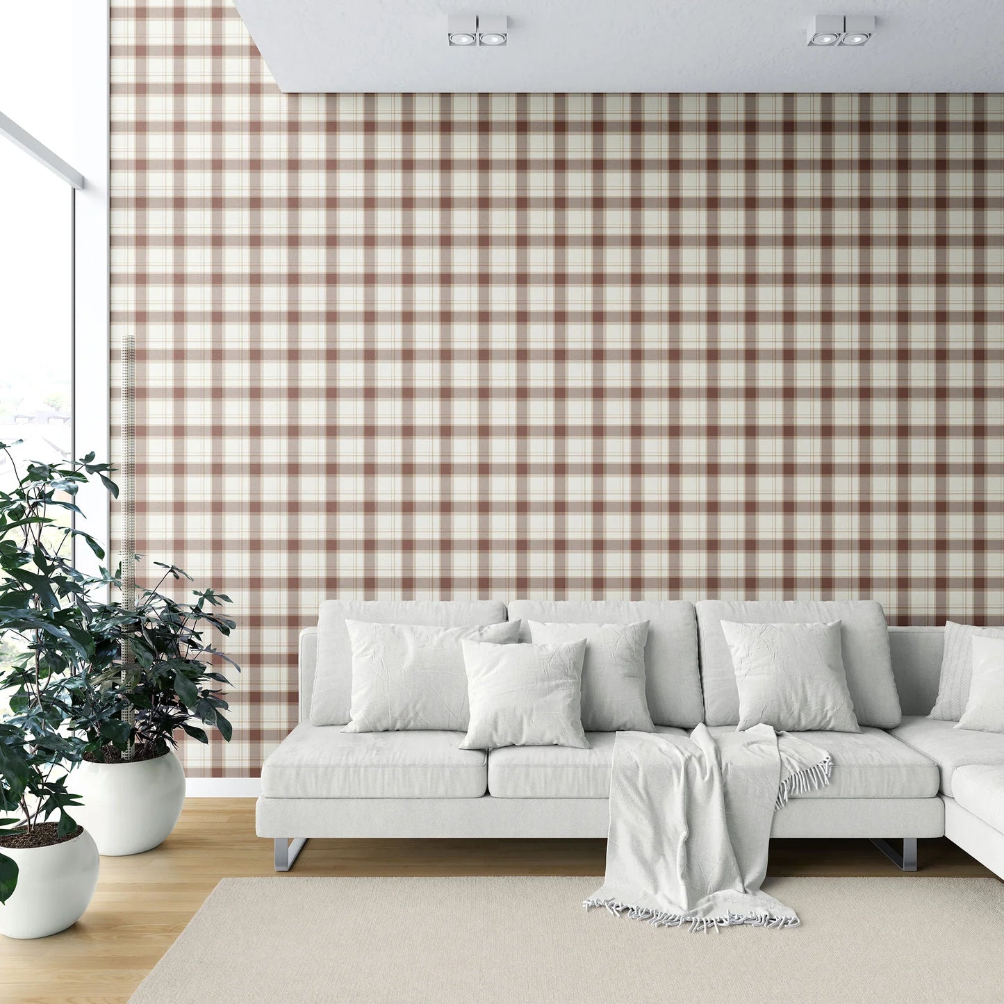 Hawthorne Plaid Wallpaper - Chestnut Glen